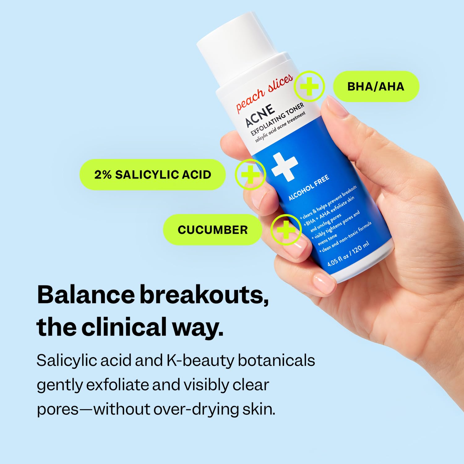 Korean skincare exfoliating liquid showing ingredient highlights on packaging