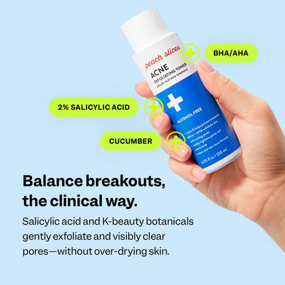 Korean skincare exfoliating liquid showing ingredient highlights on packaging