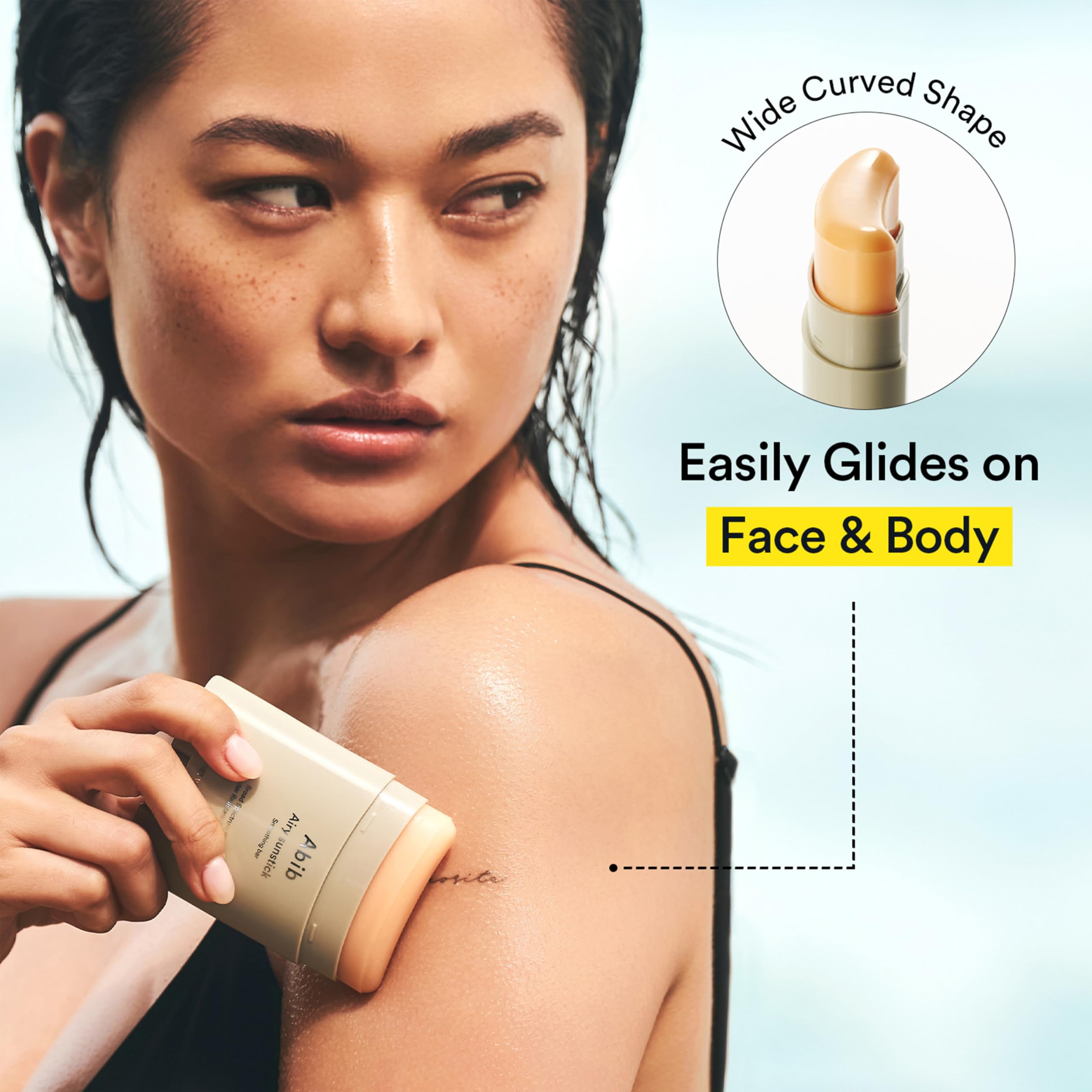 Abib Airy Sunstick branding and SPF 50 label