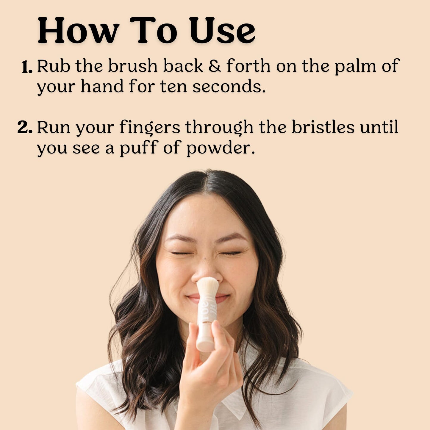 Close up of soft brush applicator on Roe Wellness sunscreen