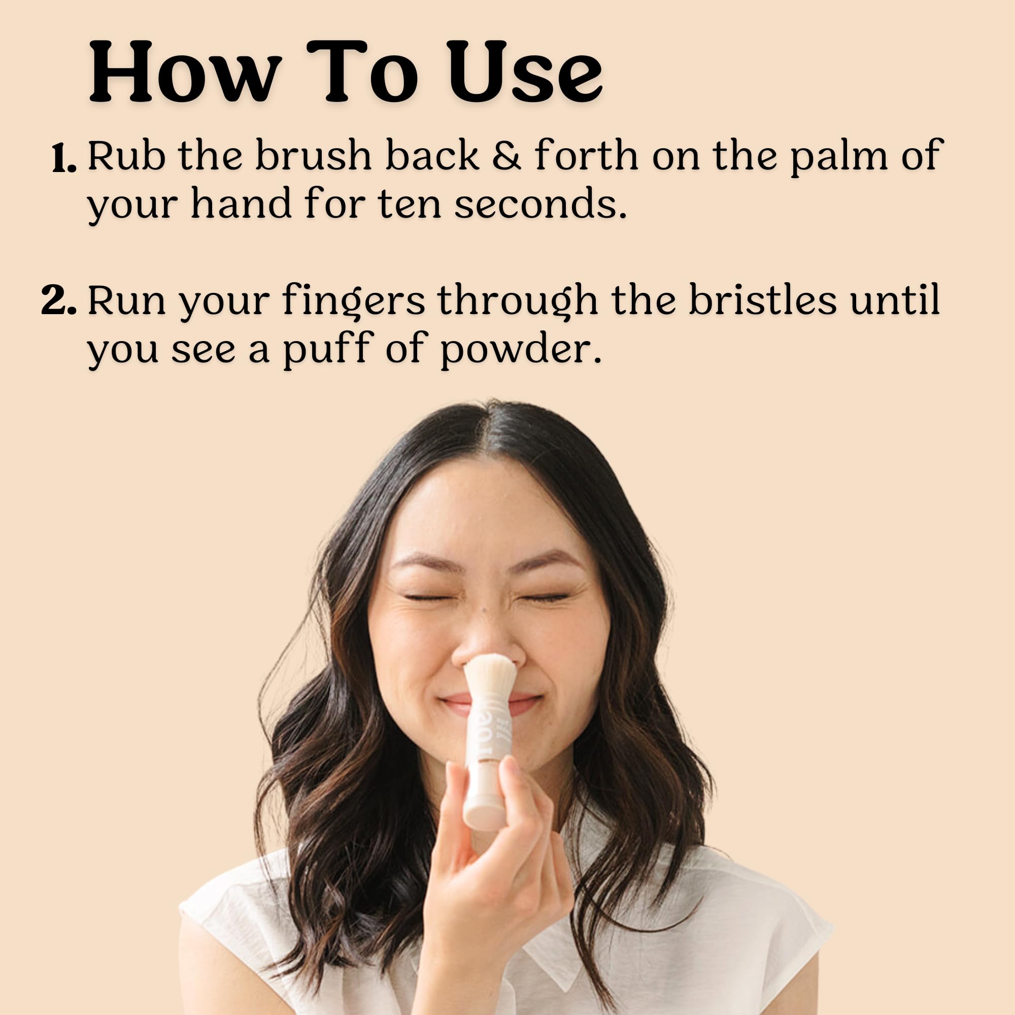 Close up of soft brush applicator on Roe Wellness sunscreen