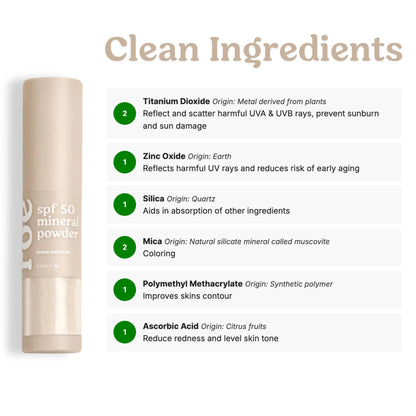 Roe Wellness sunscreen powder texture on skin