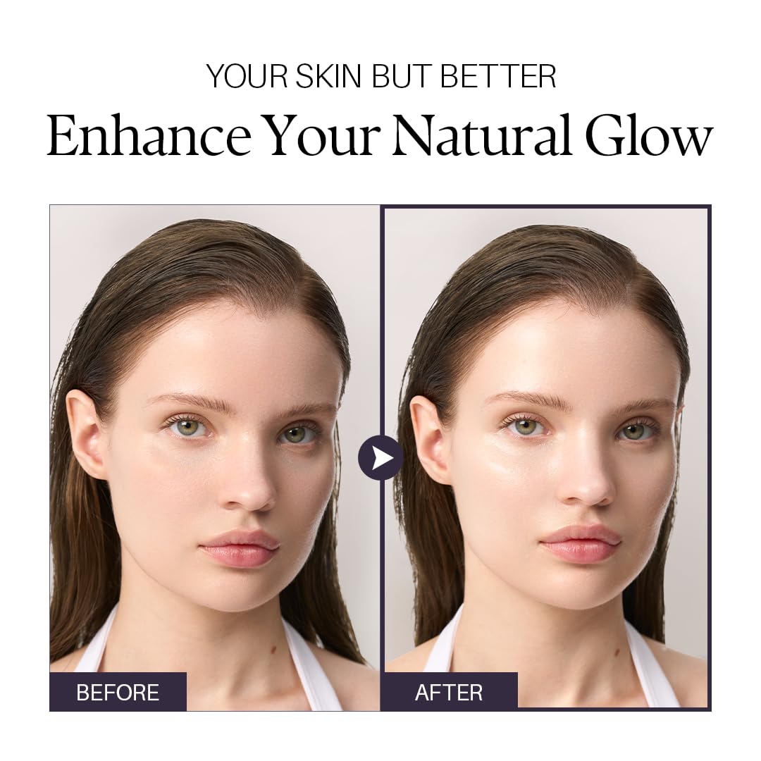 Korean skincare sunscreen showing pearlescent tone-up effect