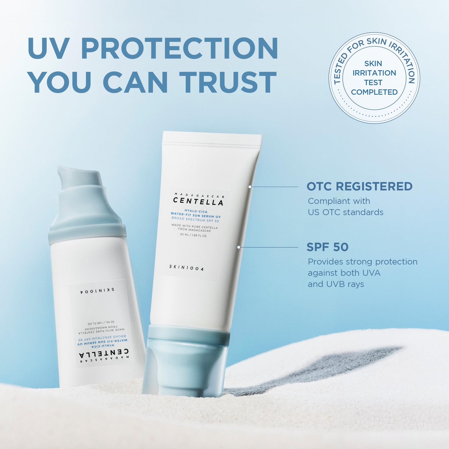 Skin1004 Hyalu-Cica sun serum texture swatch