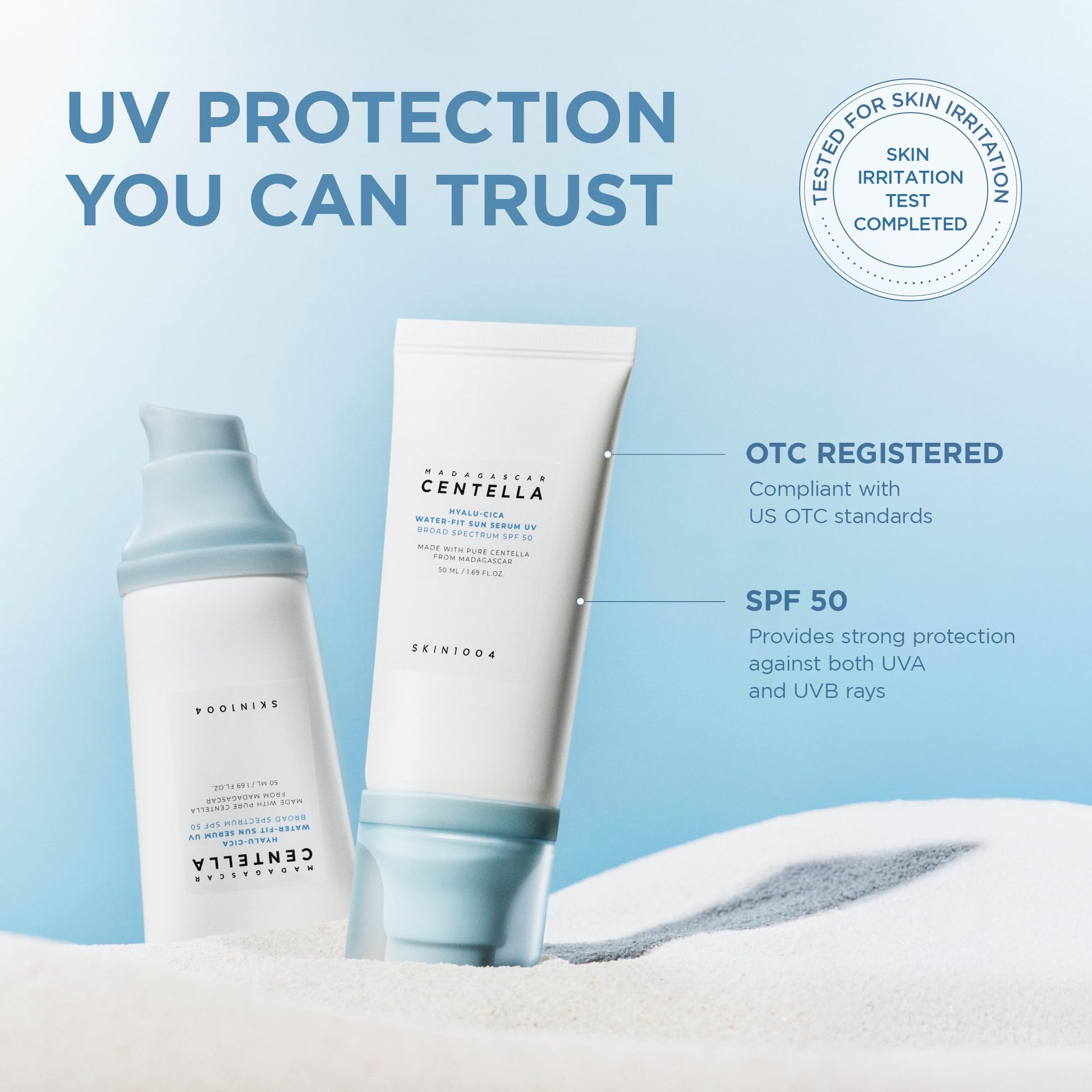 Skin1004 Hyalu-Cica sun serum texture swatch