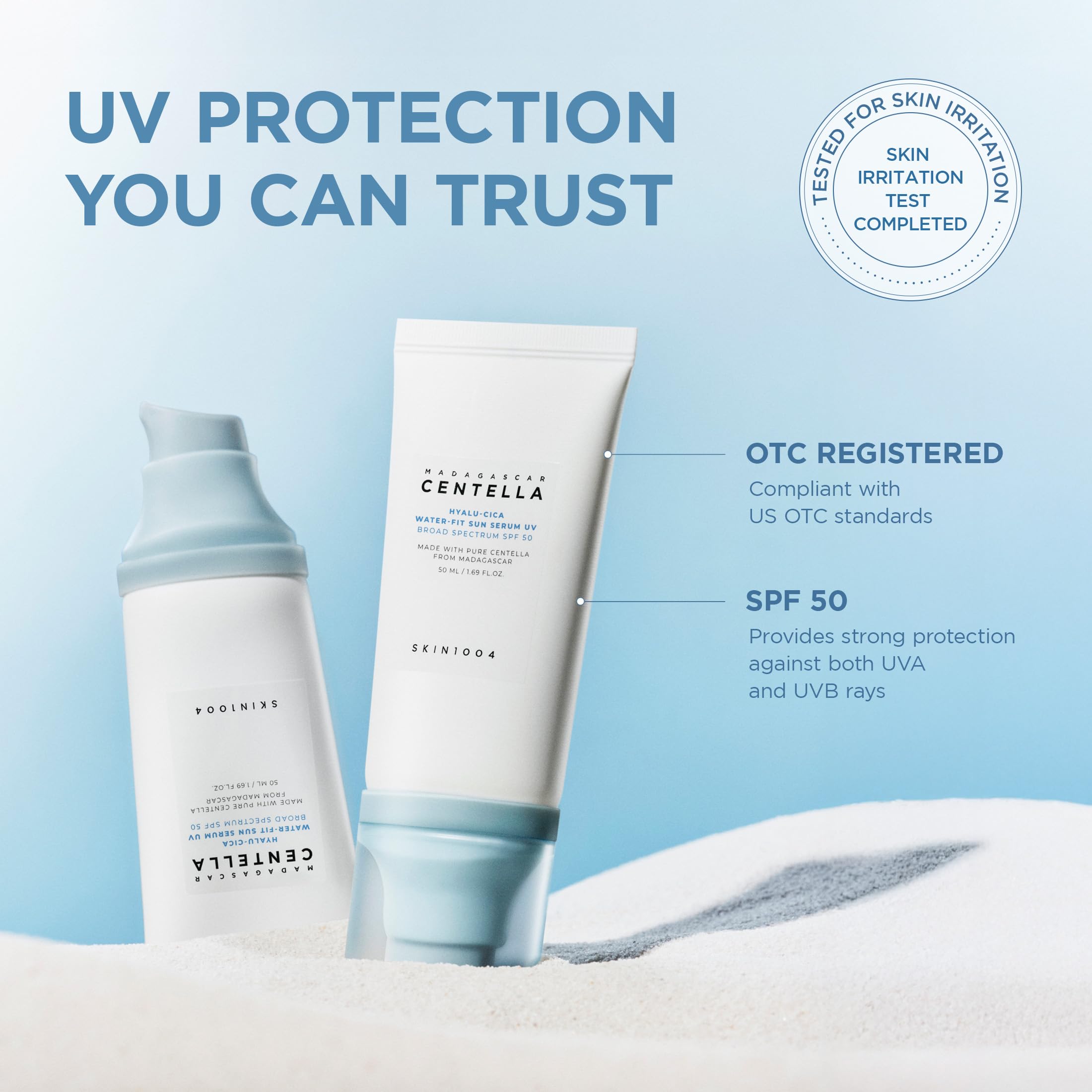 Skin1004 Hyalu-Cica sun serum texture swatch