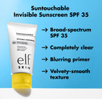 E.l.f. sunscreen primer texture and clear gel swatch