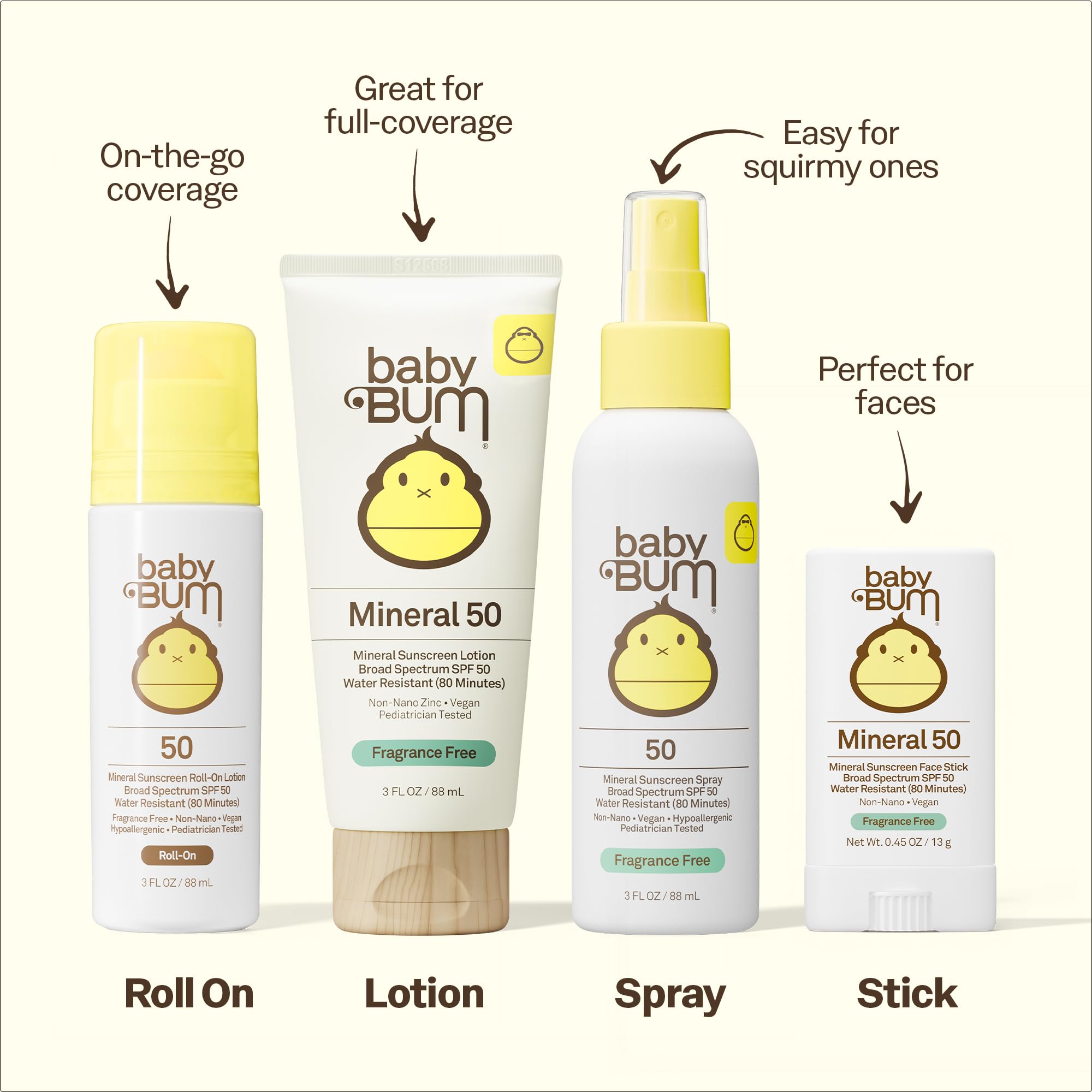 Sun Bum Baby Bum sunscreen bottle side profile