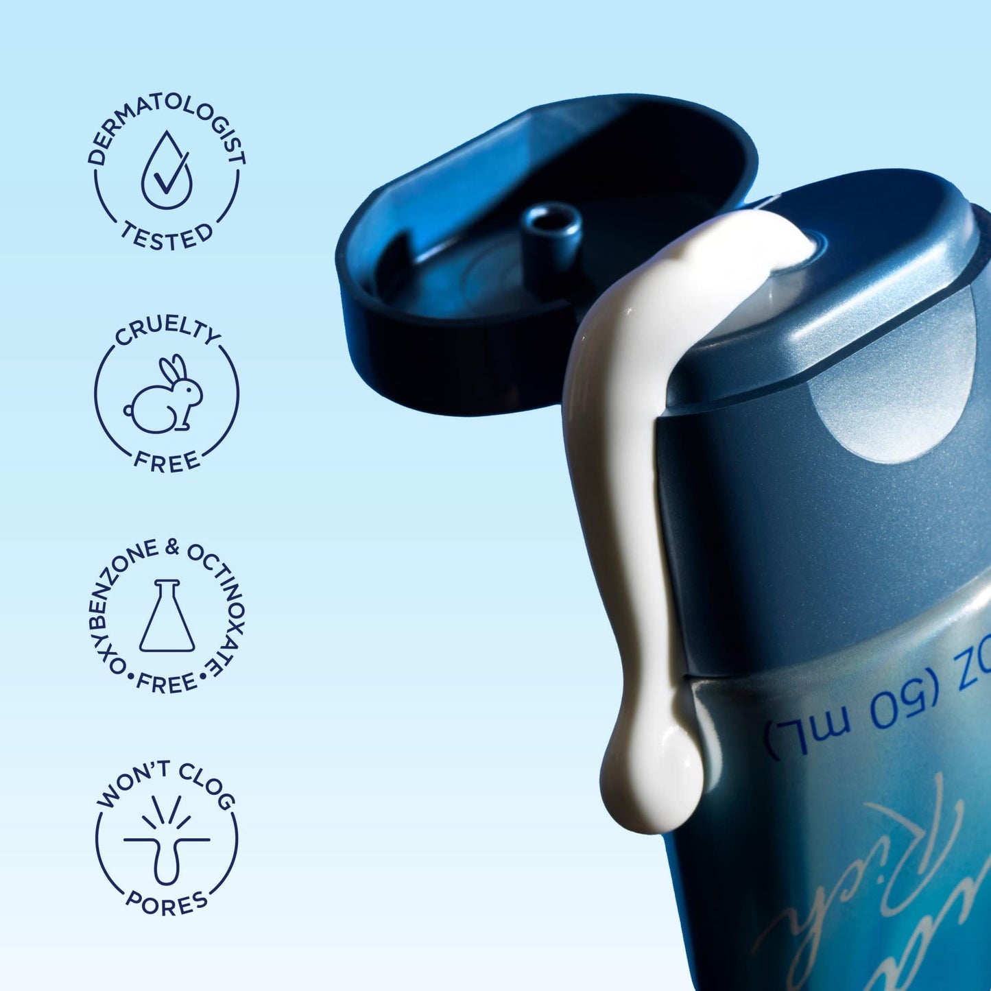 Side view of Bioré UV Aqua Rich 1.7 fluid ounce moisturizer