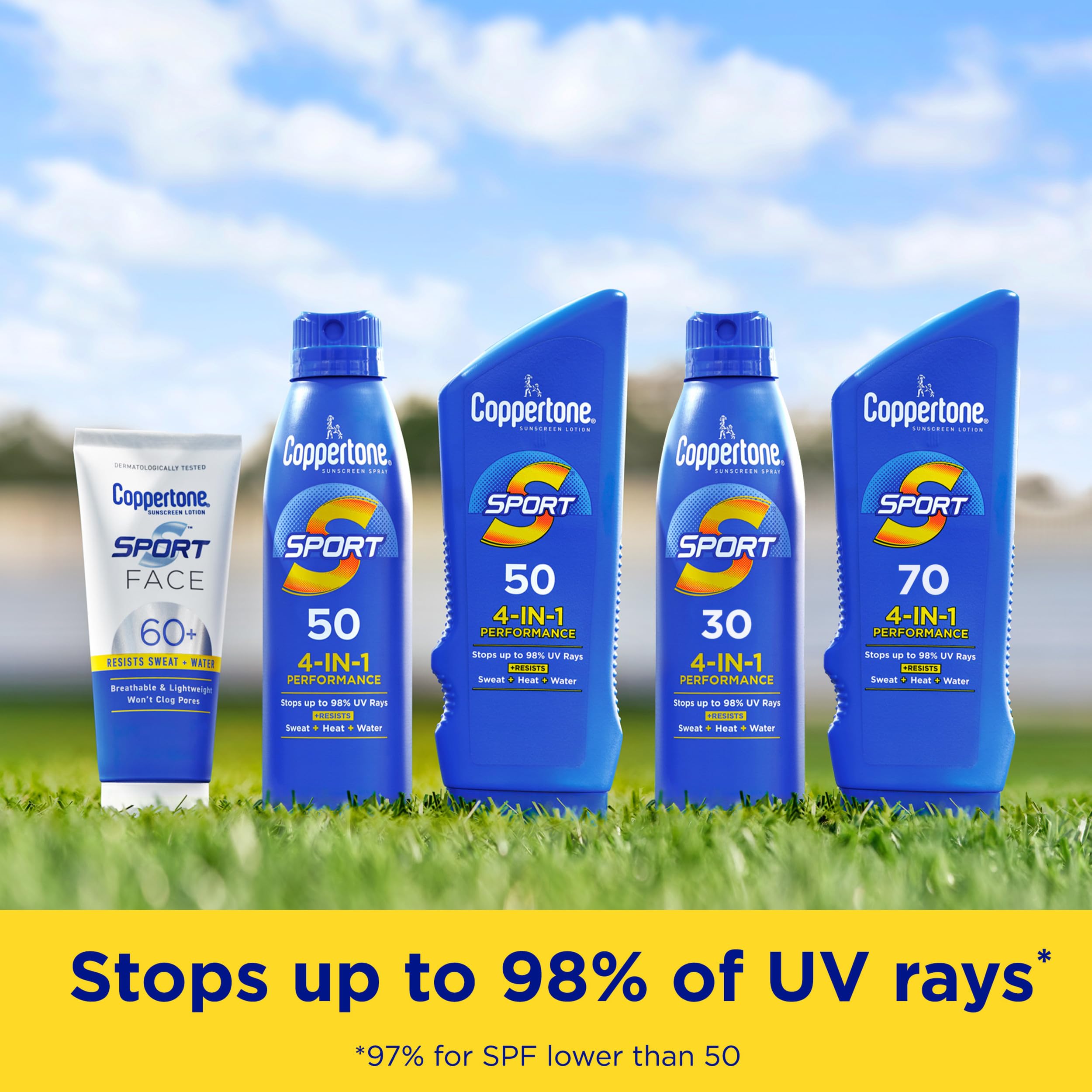 Application of Coppertone Sport sunscreen on athlete arm