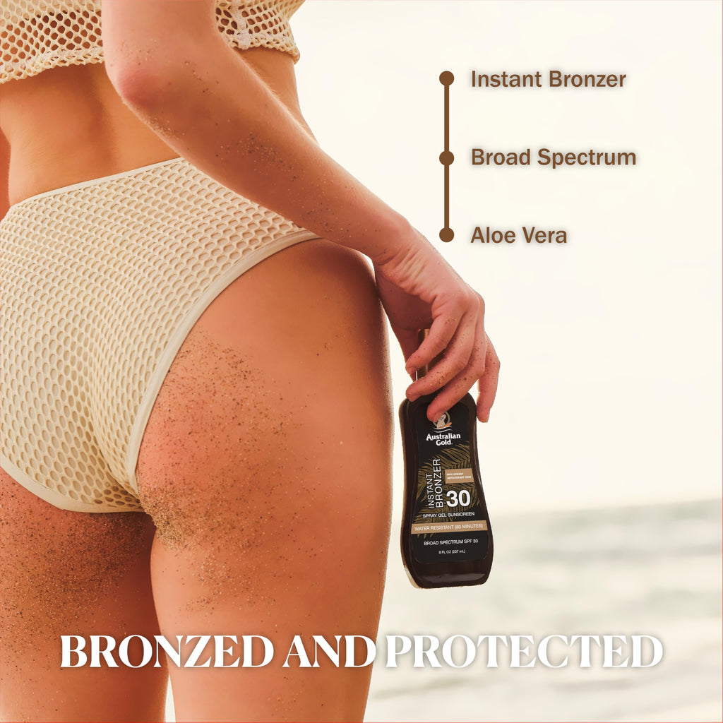 Australian Gold sunscreen applied on skin showing finish
