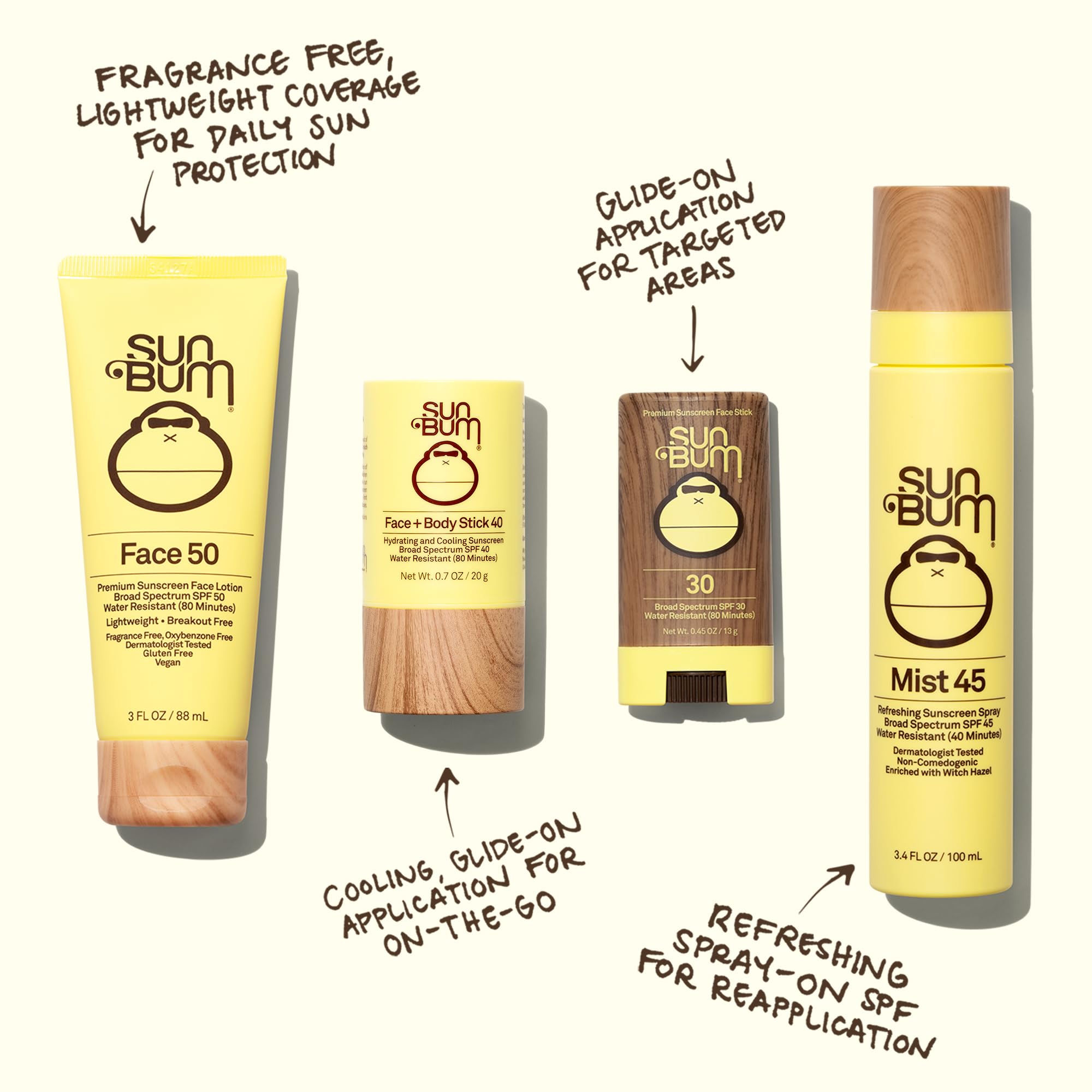 Sun Bum sunscreen texture and matte finish swatch