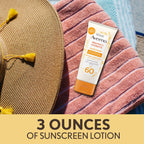 Close up of Aveeno sunscreen lotion texture showing weightless and non-greasy finish