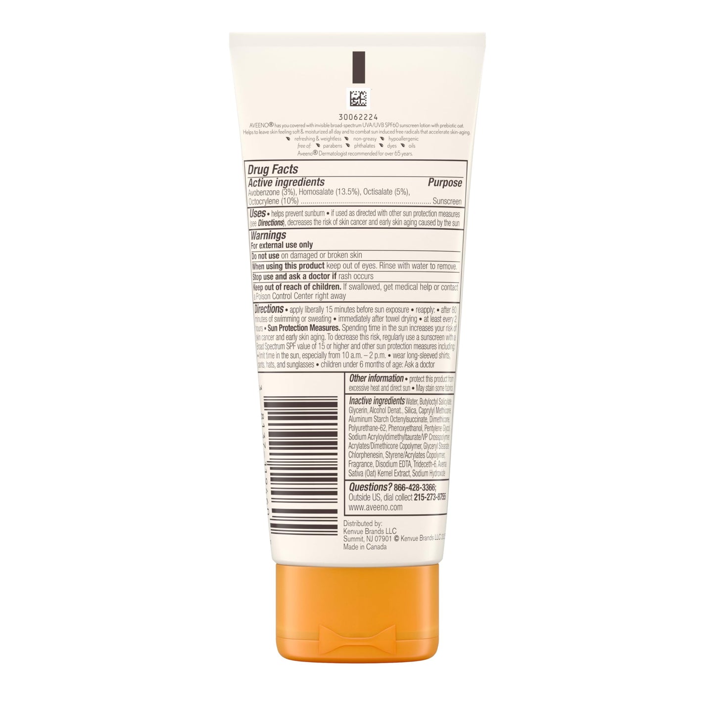 Aveeno Protect And Hydrate sunscreen cap and dispensing nozzle