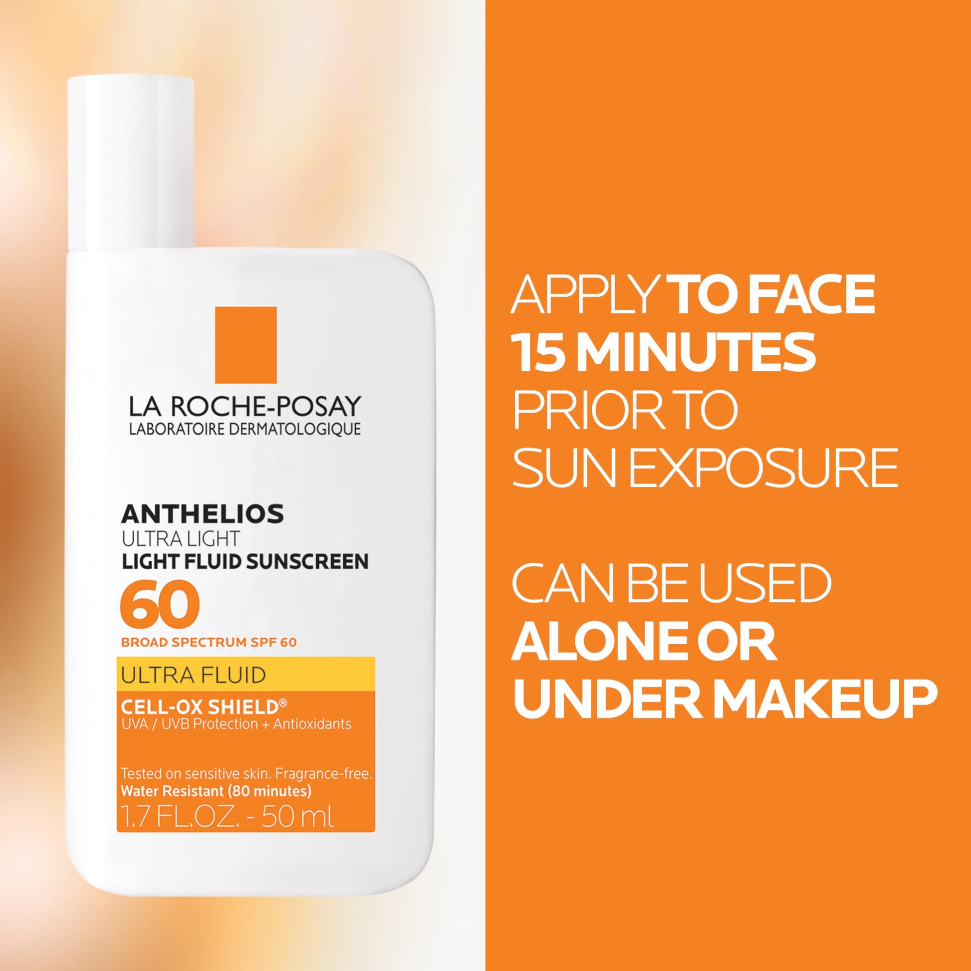 La Roche-Posay Anthelios sunscreen fluid texture demonstration