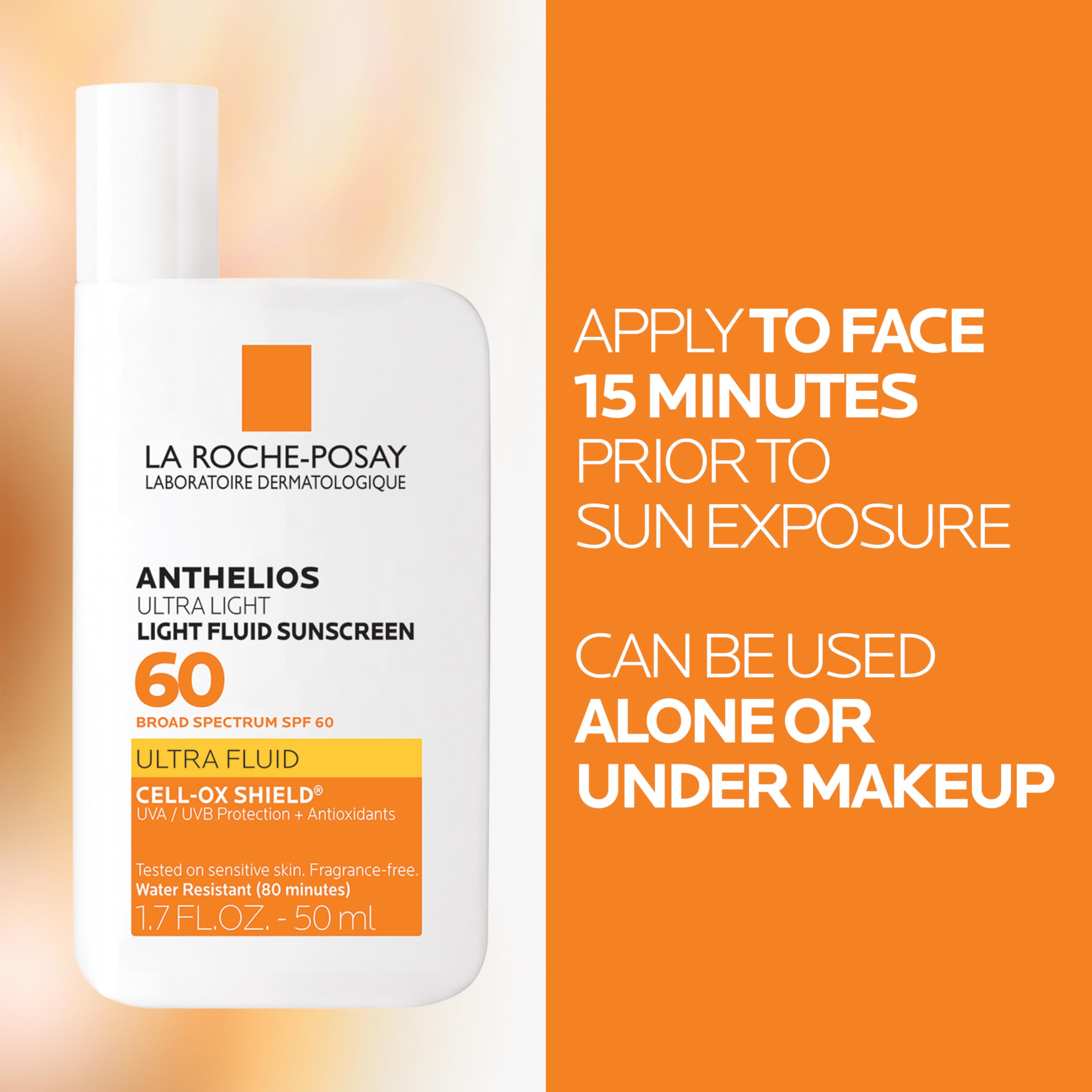 La Roche-Posay Anthelios sunscreen fluid texture demonstration