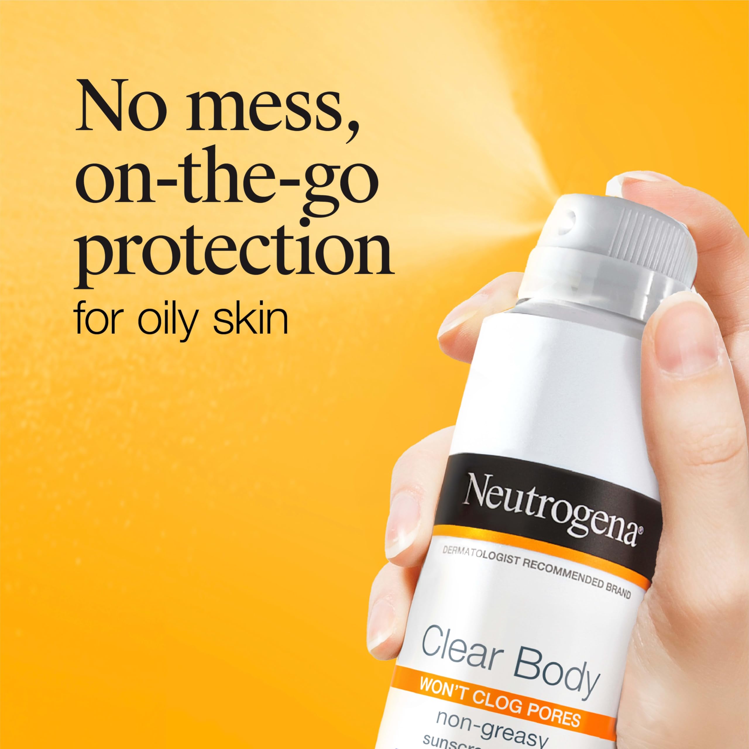 Back label showing ingredients of Neutrogena Clear Body Sunscreen