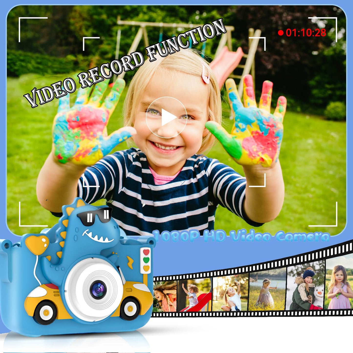 Rudra Retails premium children photography toy bundle showing the included lanyard and card reader accessory.
