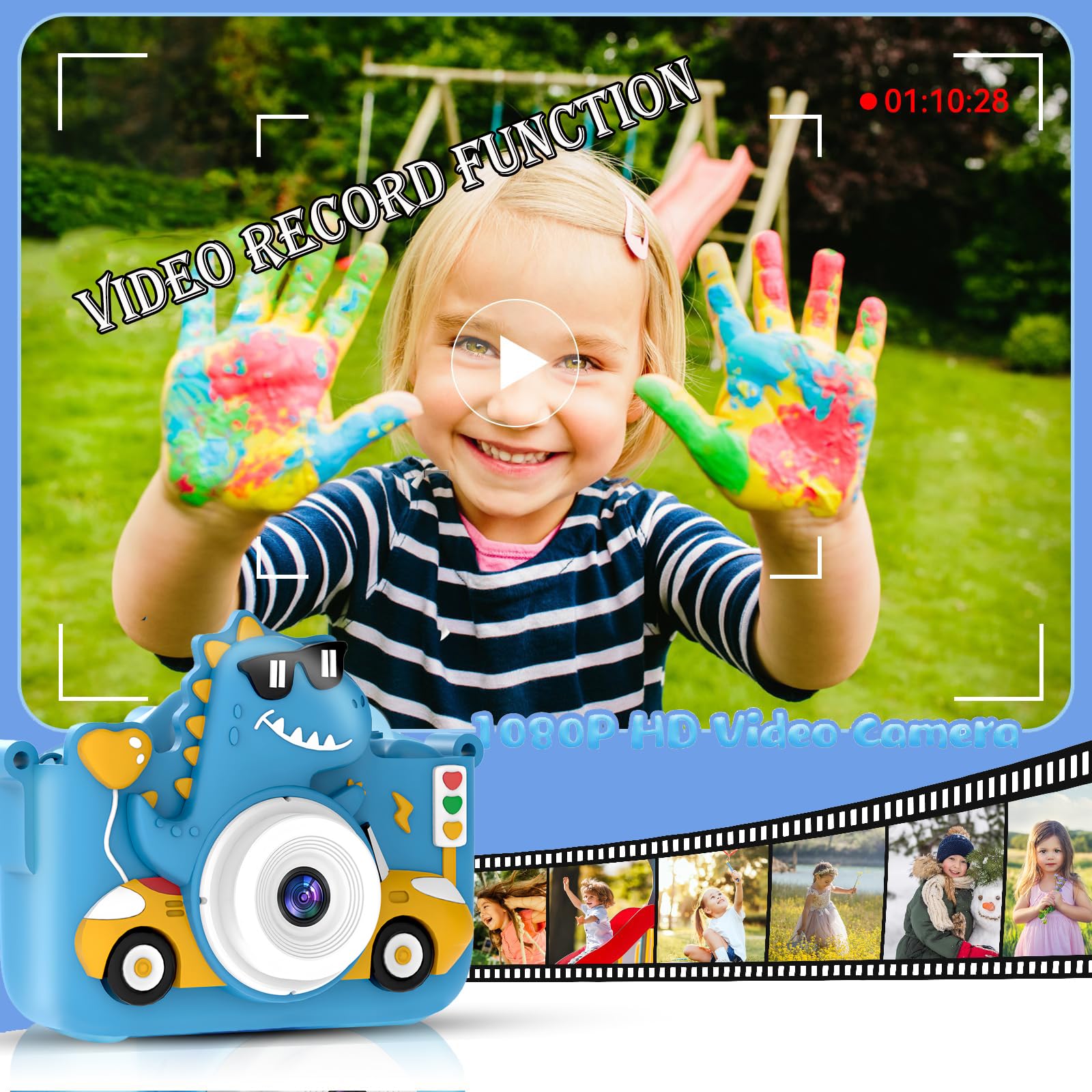 Rudra Retails premium children photography toy bundle showing the included lanyard and card reader accessory.