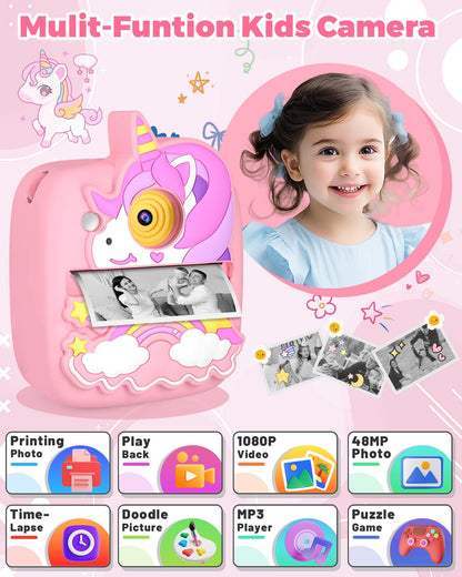 Yingoot children digital video camera printing black and white thermal photo sample