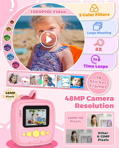 Yingoot instant print camera for girls with durable protective silicone casing