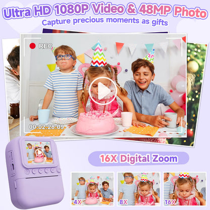 Minibear toy camera displaying the large screen and rear navigation buttons