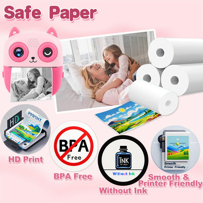 Waterproof thermal sticker paper for kids pocket cameras and mini portable receipt printers.