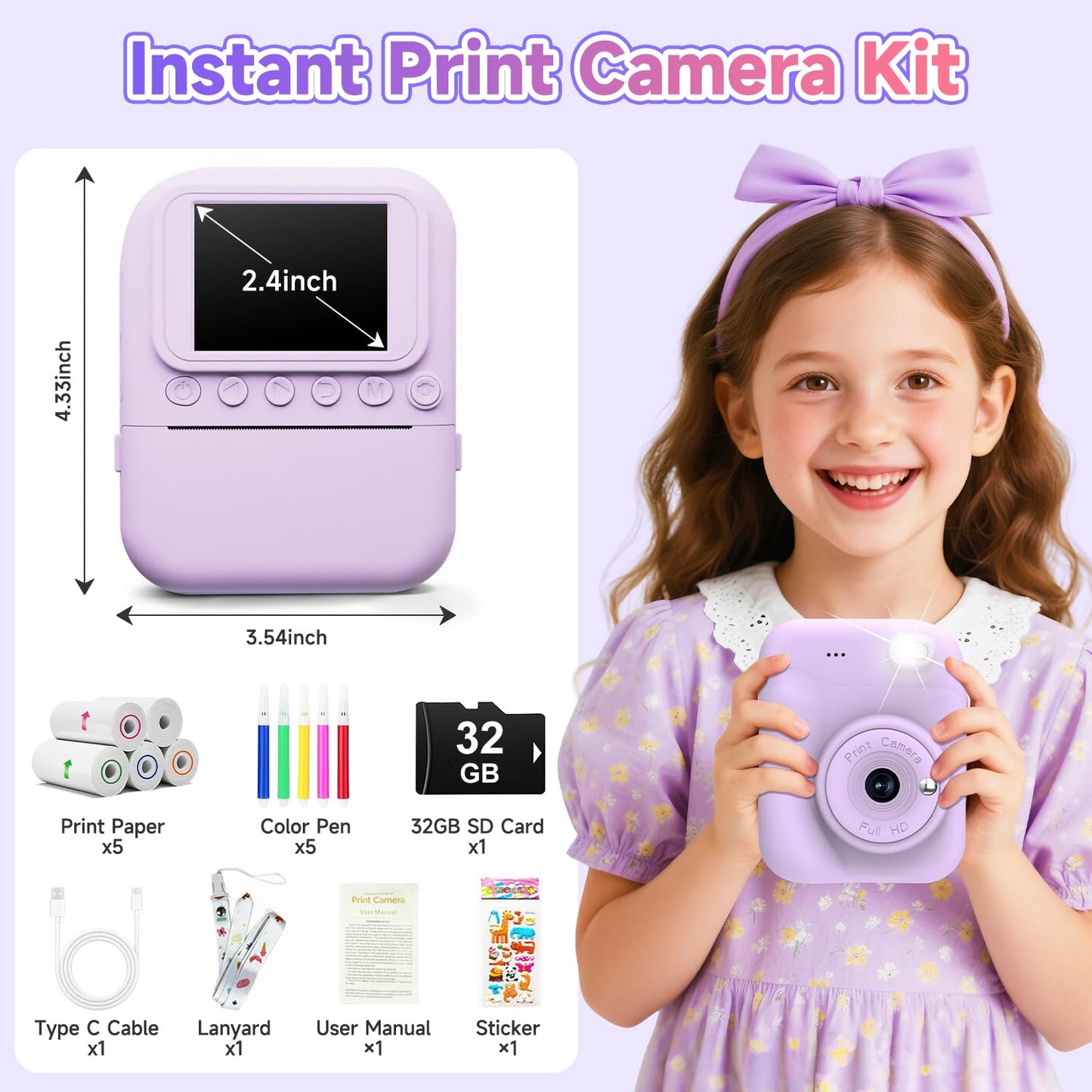 Minibear instant print device demonstrating the built in fill light illumination feature