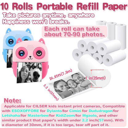 High definition inkless thermal sticker roll pack showcasing child safe crafting material.
