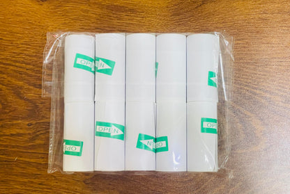 Cilser replacement paper rolls being loaded into a portable mini handheld pocket printer.