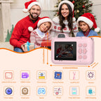 Xuweicn toddler camera bundle layout showcasing five thermal paper rolls and thirty two gigabyte card.