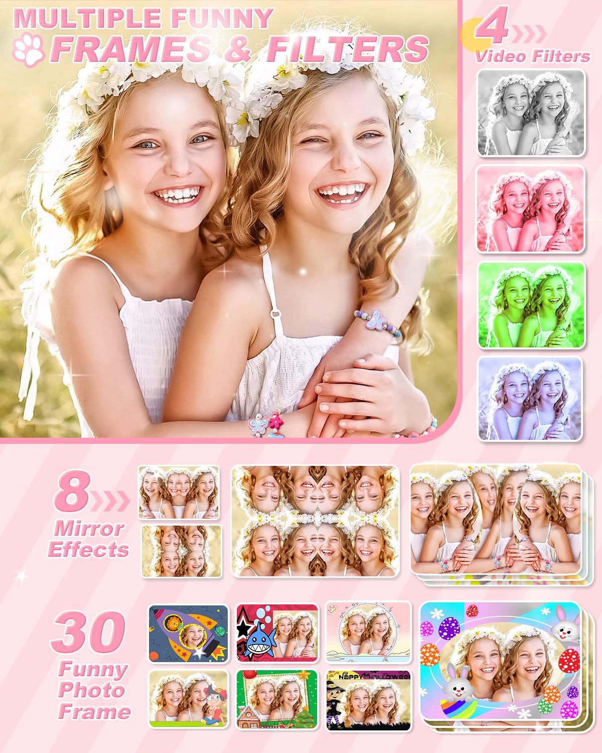 Imported children photography toy displaying the interactive menu with built in puzzle games