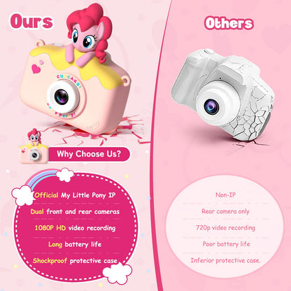 Shockproof non-toxic portable digital video recorder for toddlers on a plain background