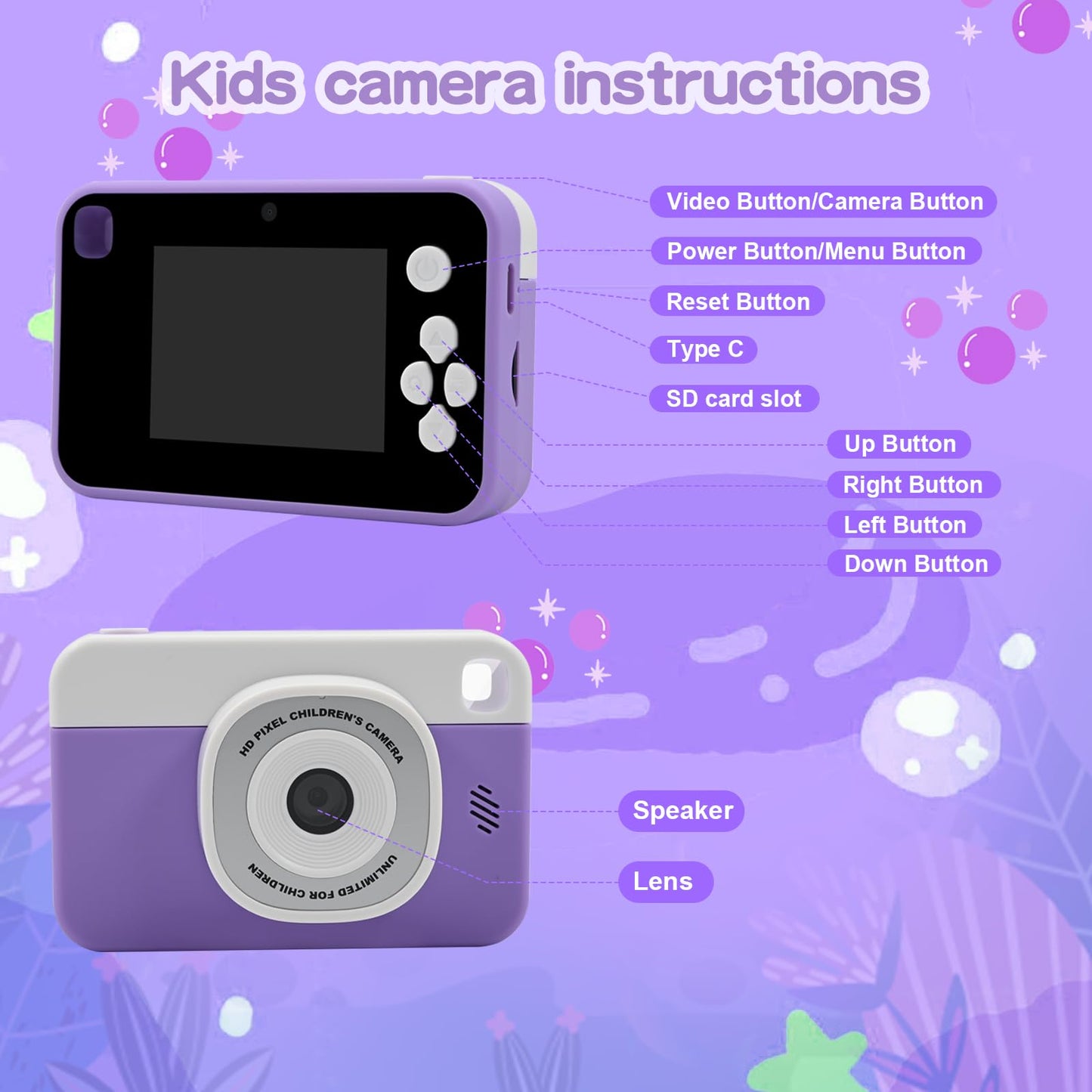 Exquisite gift box packaging containing the premium Fretrecy upgrade kids camera set