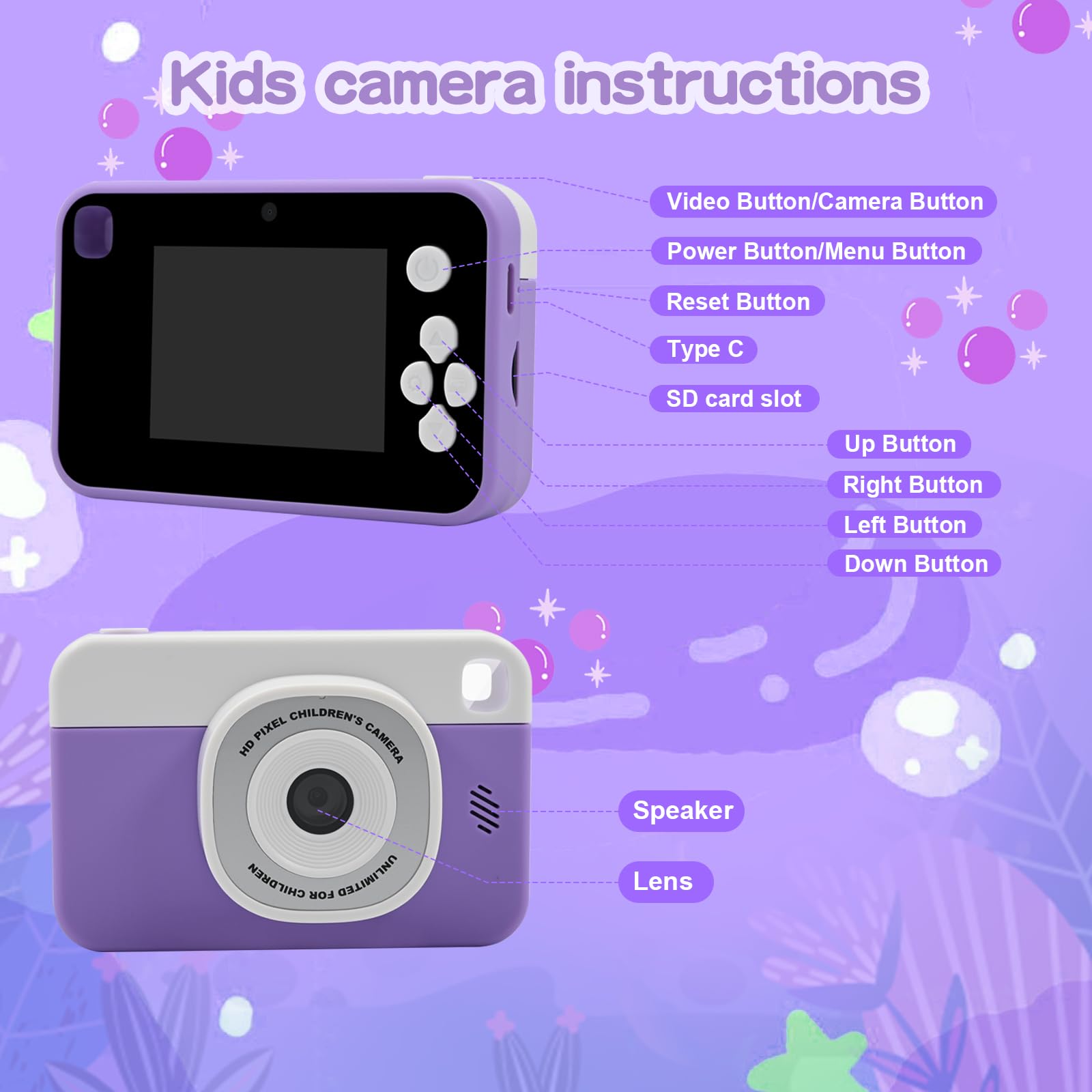 Exquisite gift box packaging containing the premium Fretrecy upgrade kids camera set