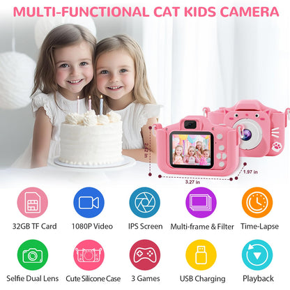 SplashNSpray kids camera displaying the clear liquid crystal display screen and easy-to-use back buttons.