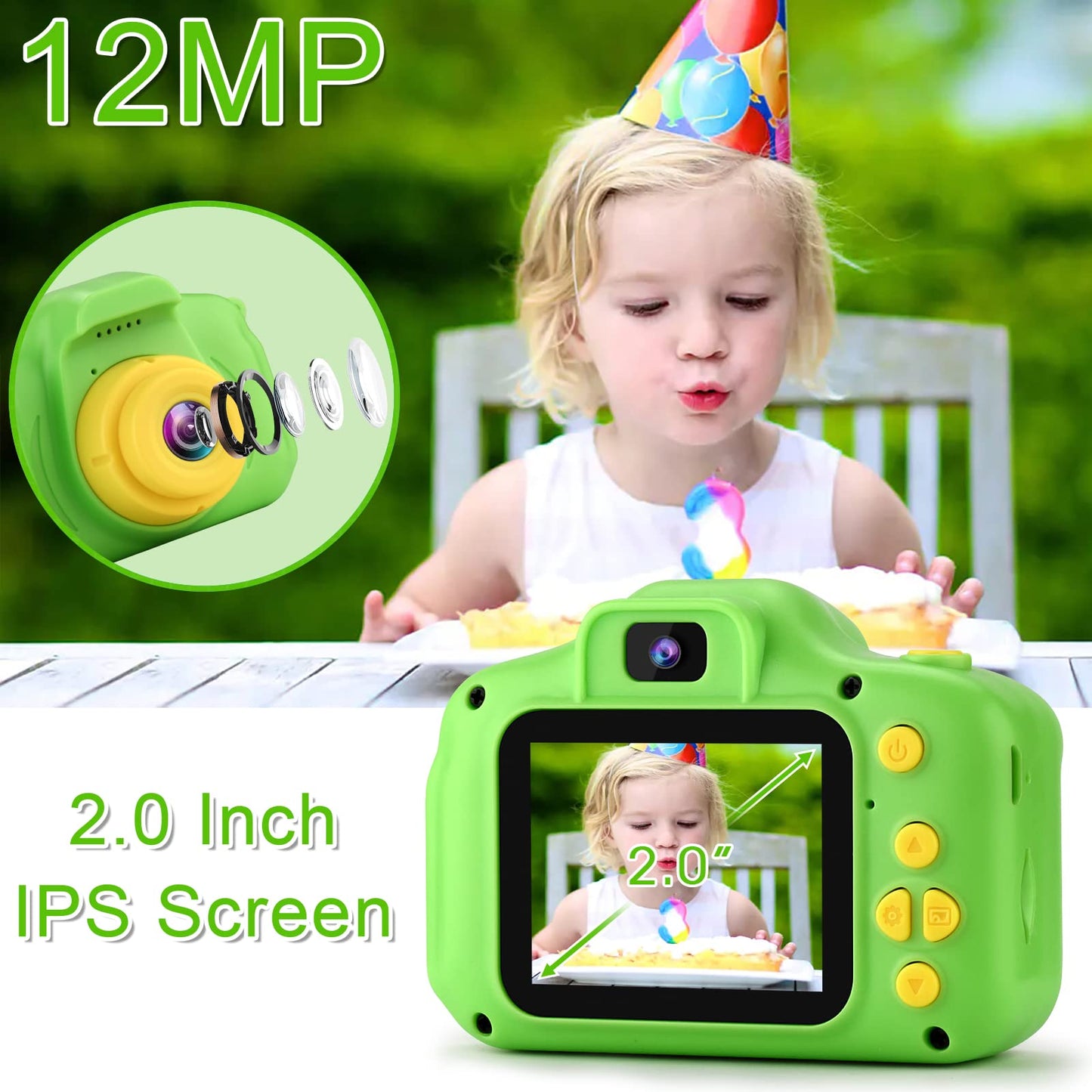 GKTZ toddler digital video camera with included thirty-two gigabyte micro SD card accessory