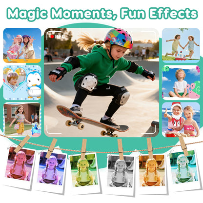 Kidz Kamz high definition digital camera showcasing the cartoon border frames on screen.