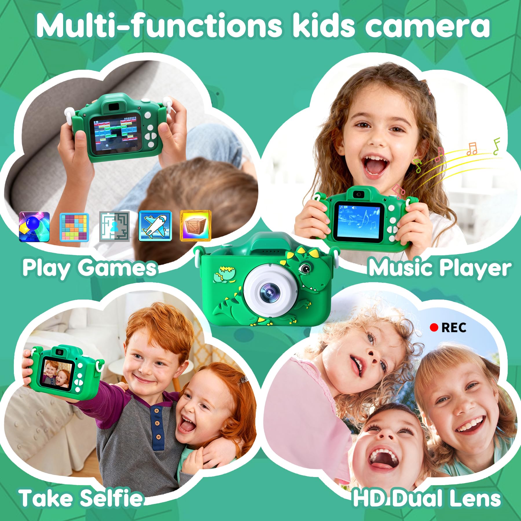 Kidz Kamz shockproof toddler camera surviving an accidental drop test onto soft grass.