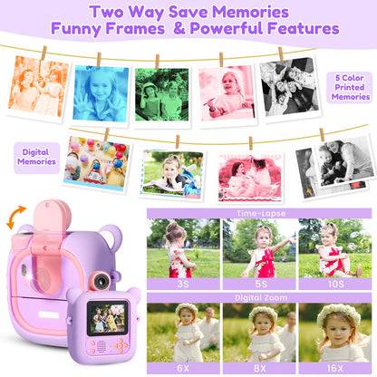 ARNSSIEN instant digital print toy camera with its protective skin-friendly silicone case
