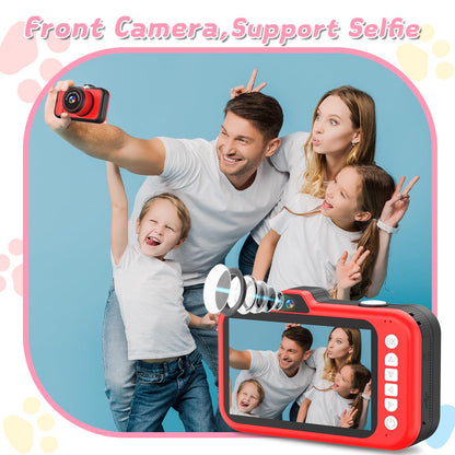CHAKEYAKE toddler digital video camera showing the large 3.5 inch anti blue light LCD screen