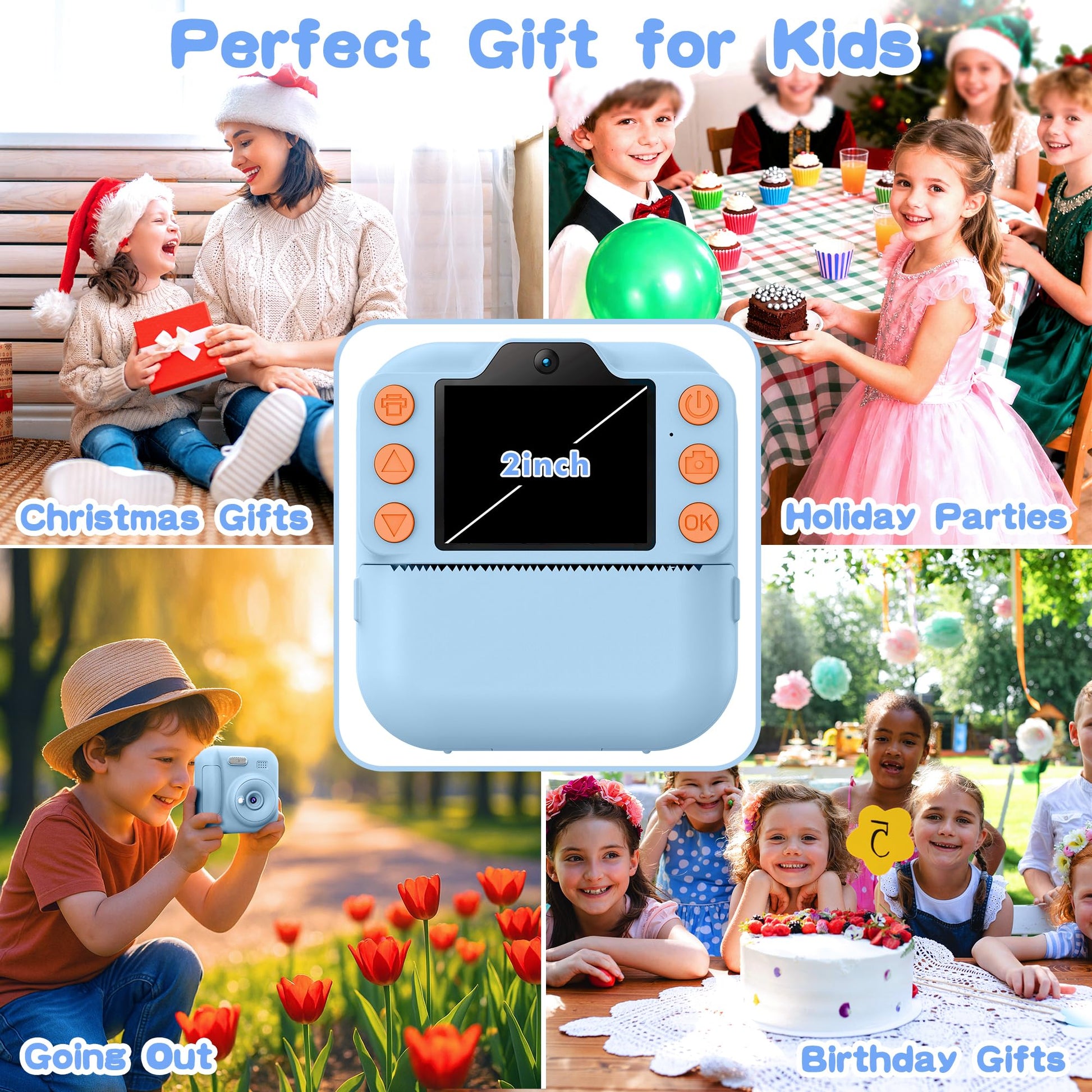 Coxlame travel camera toy for age three to twelve highlighting the side type-C charging port