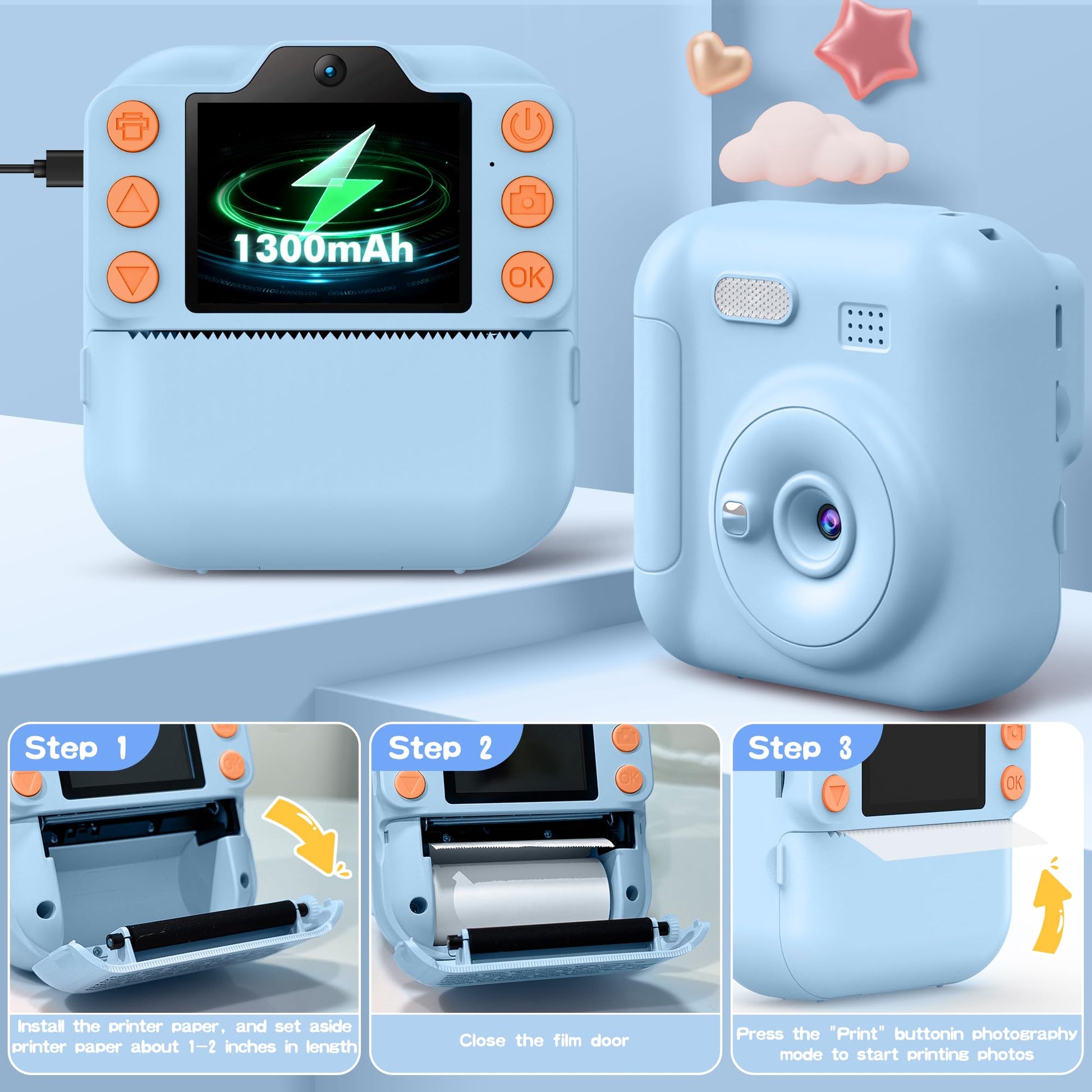 Coxlame kids digital camera kit inside its premium gift packaging box with lanyard and manual