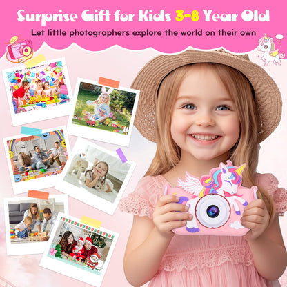 Toddler travel digital camera rear layout showing LCD screen and simple button controls.