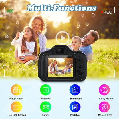 Zeacool electronic toy camera packaging box showing the complete birthday gift presentation set