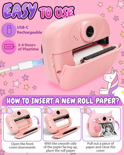 Torlaist instant camera UI screen showing the built-in educational puzzle games menu layout.