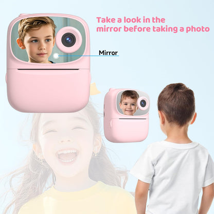 DIGITHINK youth digital video camera back view showcasing the dual selfie lens layout and controls