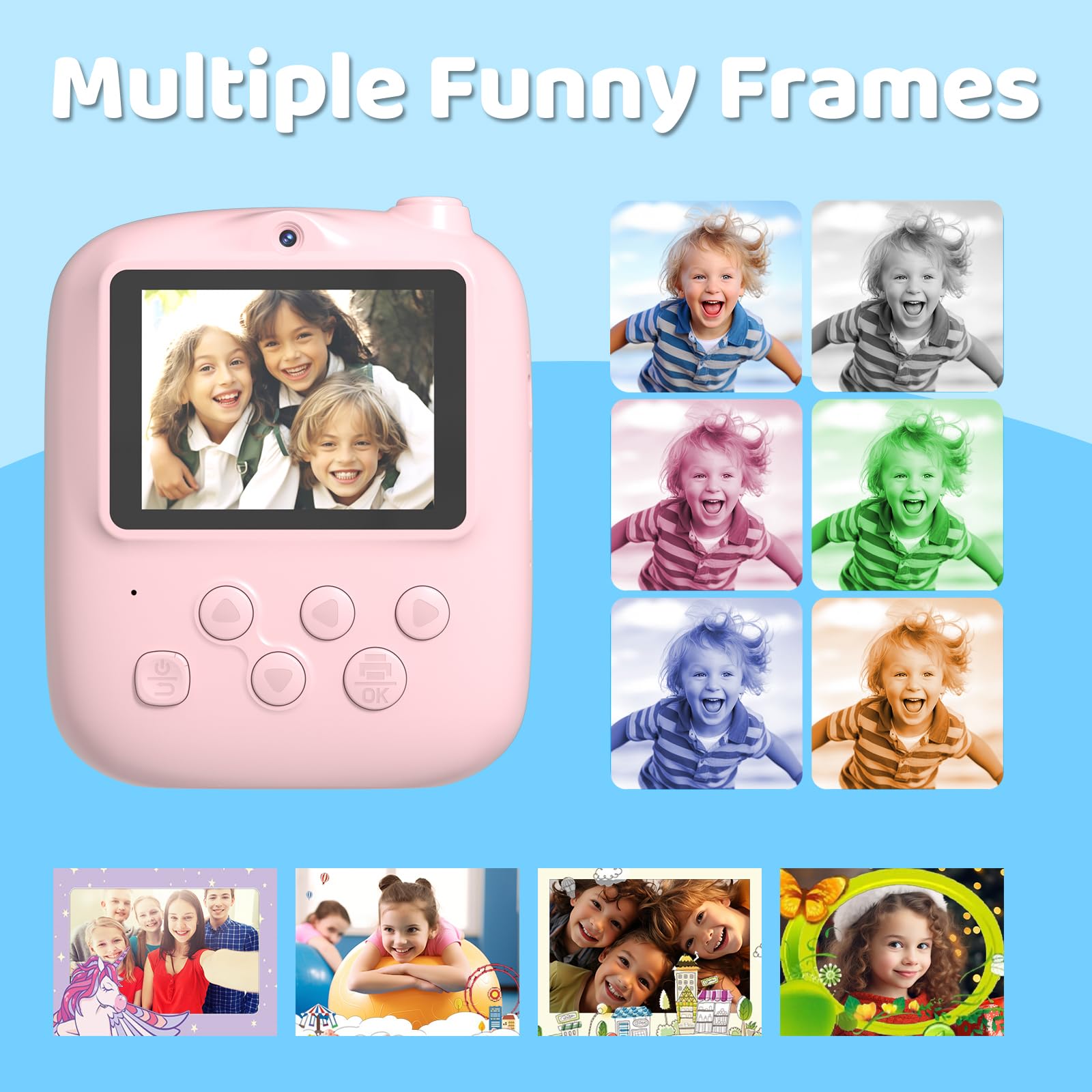 DIGITHINK multi functional camera displaying the integrated puzzle games menu on the high definition screen