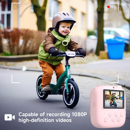 DIGITHINK pink handheld camera showing the comfortable grip designed for small hands and toddler use