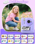Teslahero portable thermal printing camera toy back view showing the 2 inch LCD display screen